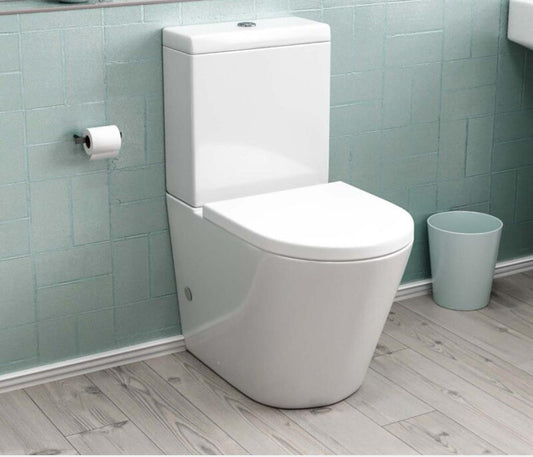 Modern Rimless Close Coupled Toilet Ceramic with Soft Closing Seat White Magus