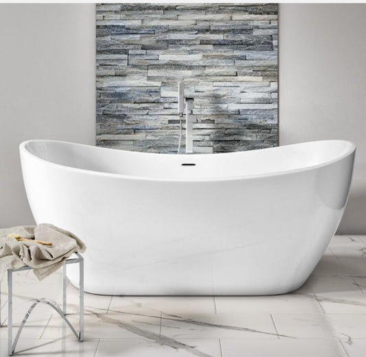 Freestanding Modern Double Ended Bath 1800mm - Rose By Voda Design
